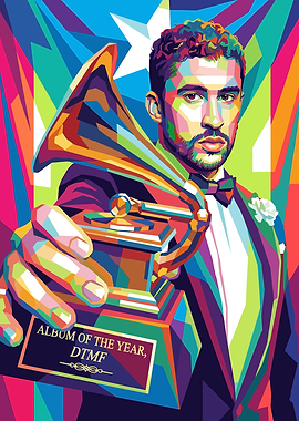 Bad Bunny with Grammy Award