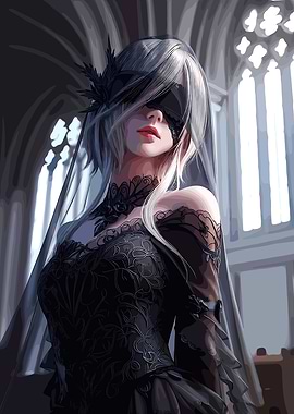 2B in a Black Dress