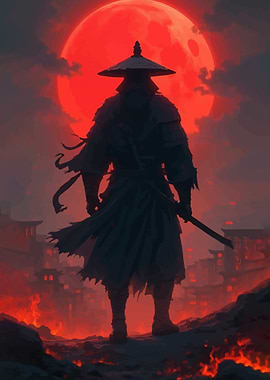 Samurai Under a Blood Moon