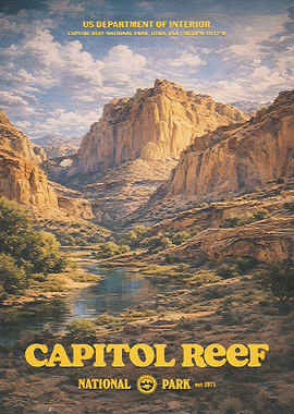 Capitol Reef National Park Vintage Poster