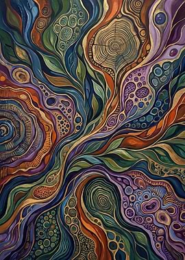 Abstract Organic Flow Painting