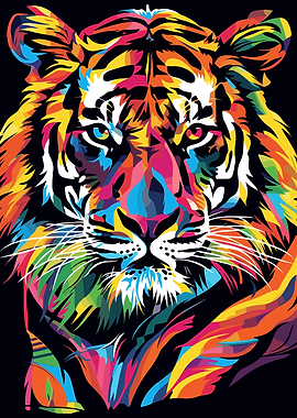 Colorful Tiger Portrait