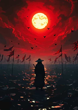 Samurai Under a Blood Moon