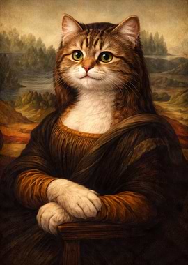 Mona Lisa Cat Portrait