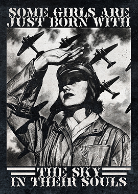 Women in the Air Force Poster – “She Flies with Courage” Inspirational Wall Art