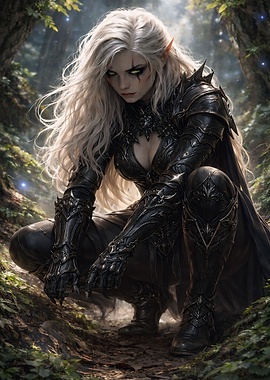 Dark Elf Warrior in Forest