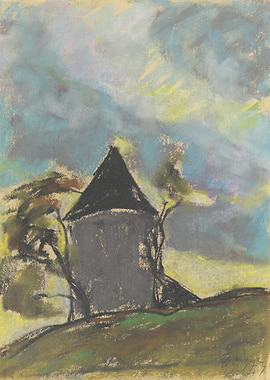 Pastel Painting of a Mill