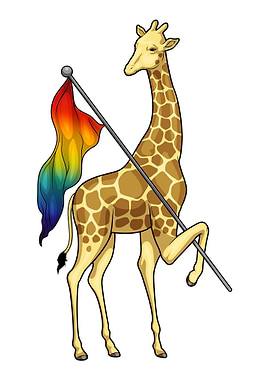 Giraffe Rainbow Flag