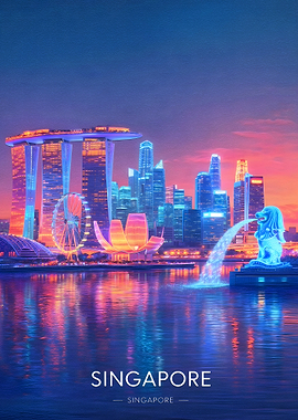 Singapore Skyline at Dusk