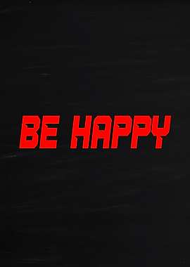 Be Happy Red Text