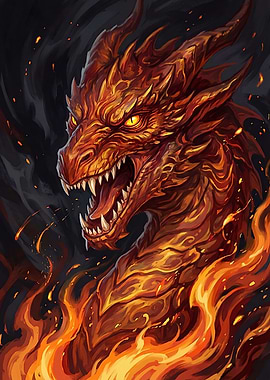 Fiery Dragon Head