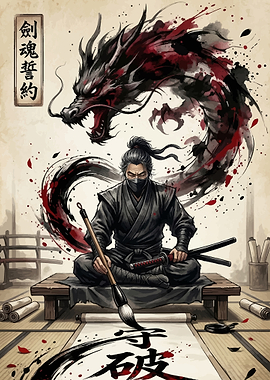 Ninja Dragon Calligraphy