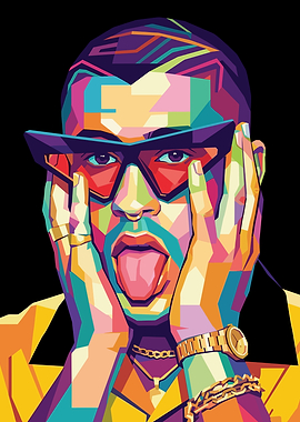 Bad Bunny Pop Art Portrait