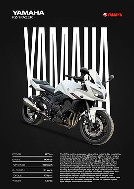 Yamaha FZ-1 Fazer Motorcycle Poster