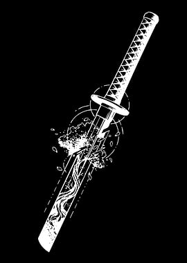 Samurai Sword with Cherry Blossoms