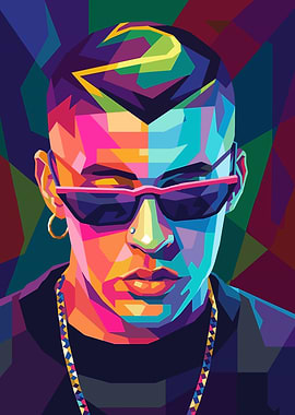 Bad Bunny Pop Art Portrait