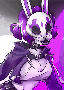 Neon White: Character with Bunny Mask
