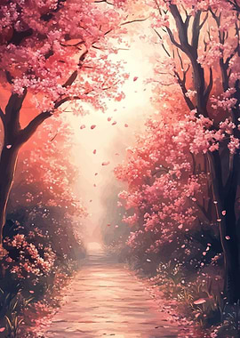 Enchanting Cherry Blossom Path