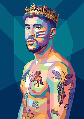 Bad Bunny Pop Art Portrait