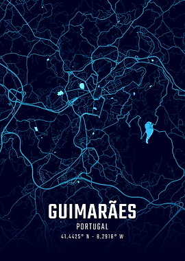 Guimarães Midnight City Map