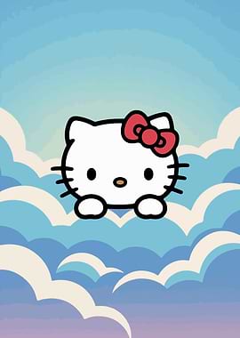 Hello Kitty in the Clouds