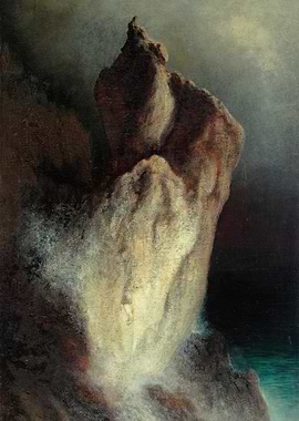 Dramatic Seascape with Crashing Waves