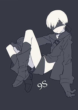 9S Sitting Pose Anime Art