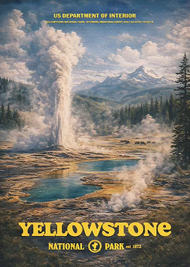 Yellowstone National Park Geyser