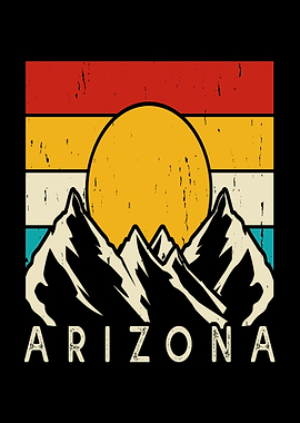 Arizona Retro Mountain Sunset