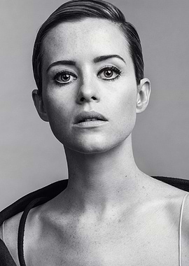 Claire Foy Black and White Portrait
