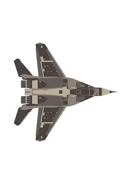 Top-down view of a fighter jet