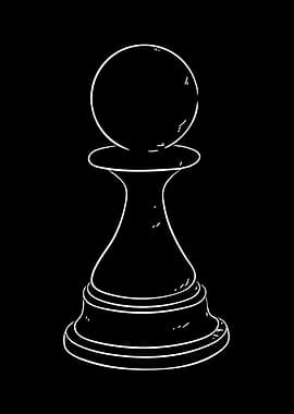 White Chess Pawn on Black