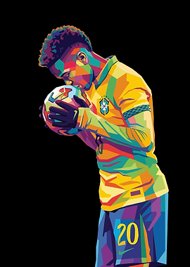 Estevao Football Player Wpap Art