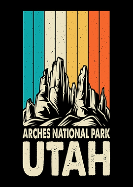Arches National Park Utah Retro Design