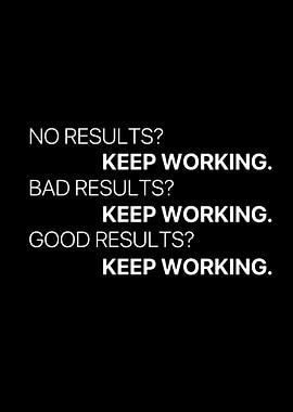Keep Working Motivational Text