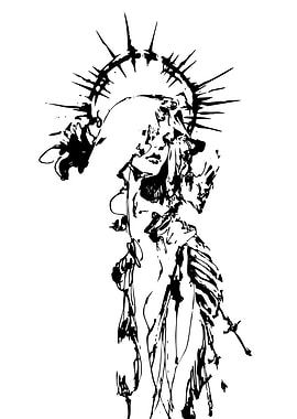 Gothic Angelic Figure with Halo