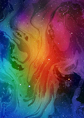 Rainbow Galaxy with Stars