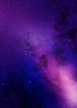 Vibrant Purple and Blue Nebula with Stars