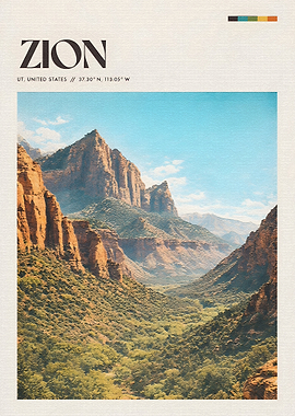 Zion National Park Vintage Poster
