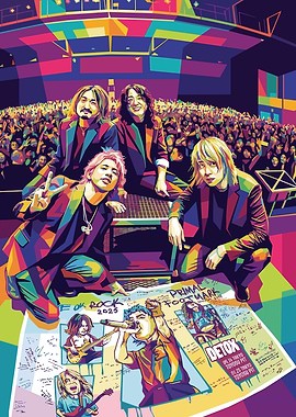 ONE OK ROCK Pop Art Concert Poster