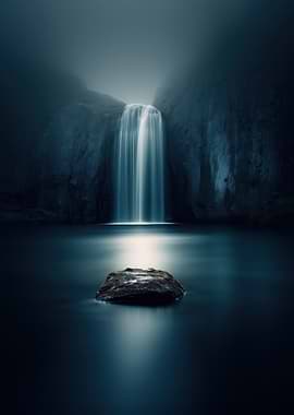 Eternal Flow – Dark Waterfall Serenity