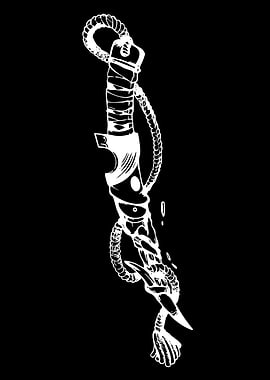 Stylized Knife with Rope and Noose