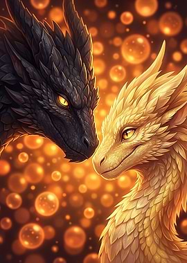 Two Dragons Facing Each Other