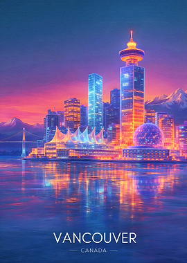 Vancouver Skyline at Sunset