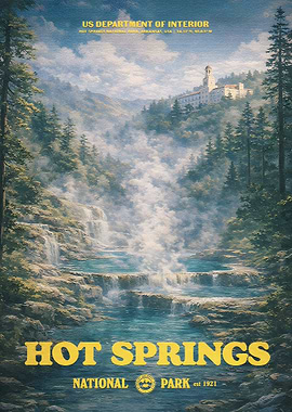 Hot Springs National Park Vintage Poster
