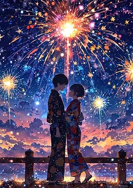Couple Watching Fireworks