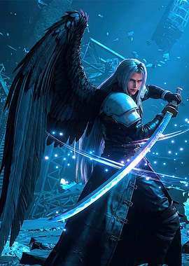 Sephiroth with Angel Wings and Masamune