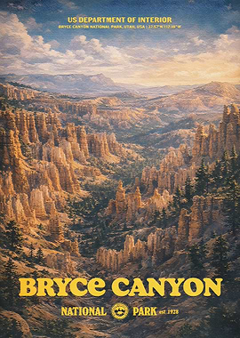 Bryce Canyon National Park Vintage Poster