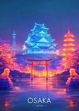 Osaka Castle at Night