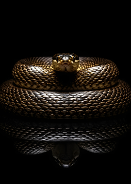 Close-up of a coiled snake